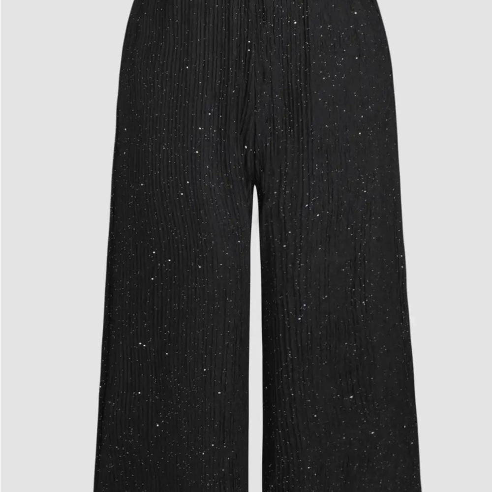 Sparkle Black Women's Wide-Leg Pants